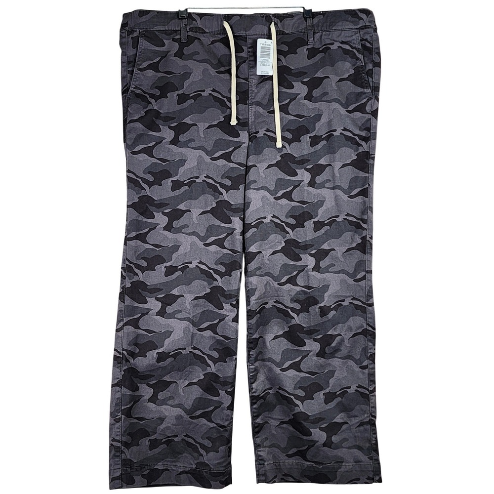 Torrid Weekend Stretch Twill‎ Wide Leg Pant Women 3 Grey Camo Utility Casual